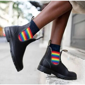 NIB Blundstone 2105 Women's Colored Leather‎ Chelsea Boots Rainbow BLACK 11.5